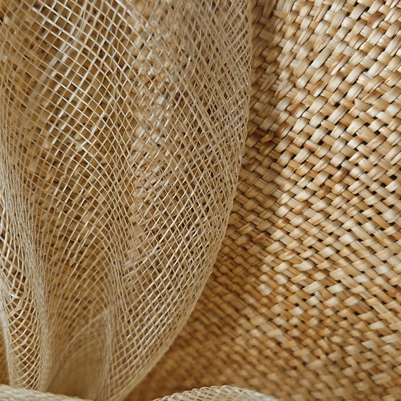 Betmar Beige Raffia Cloche Hat with Organza Bow - Picture 9 of 10